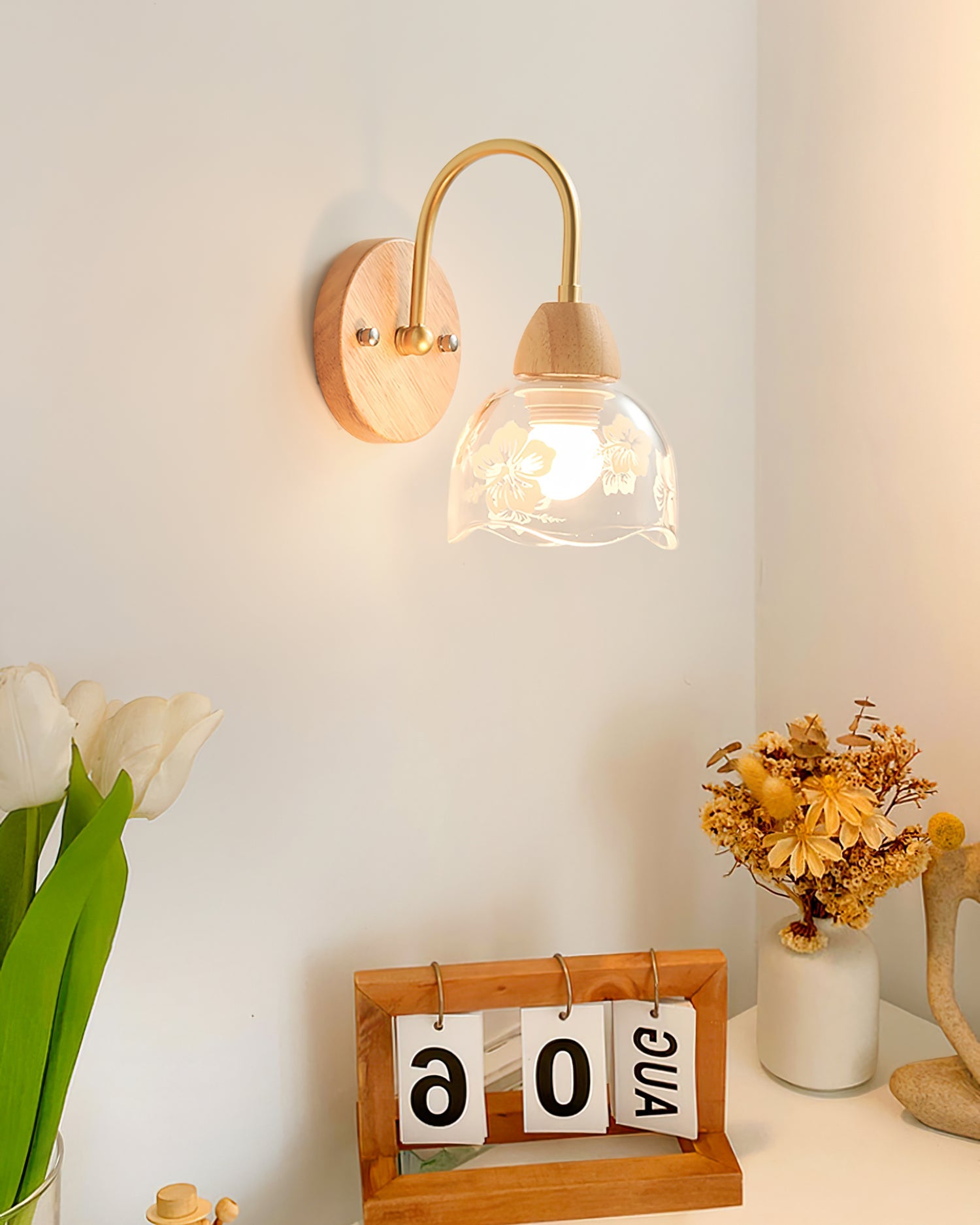 Calvrane Wood Arched Wall Sconce