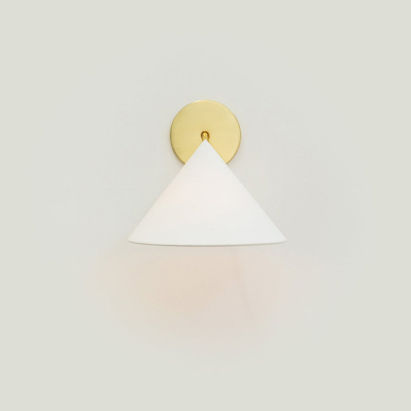 Calvrane Black Brass Cone Wall Sconce