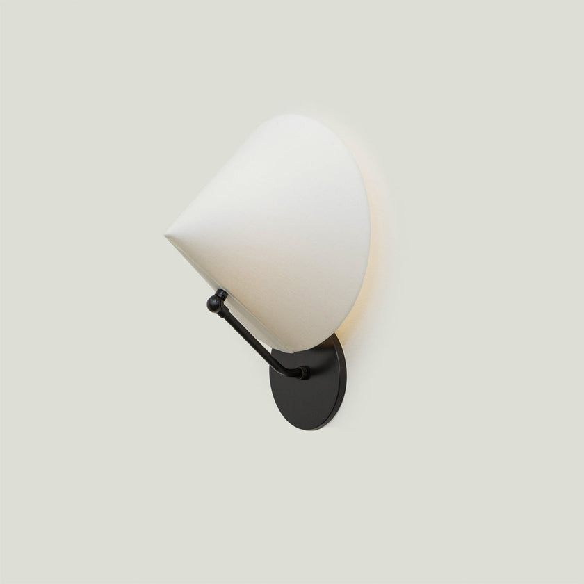 Calvrane Black Brass Cone Wall Sconce