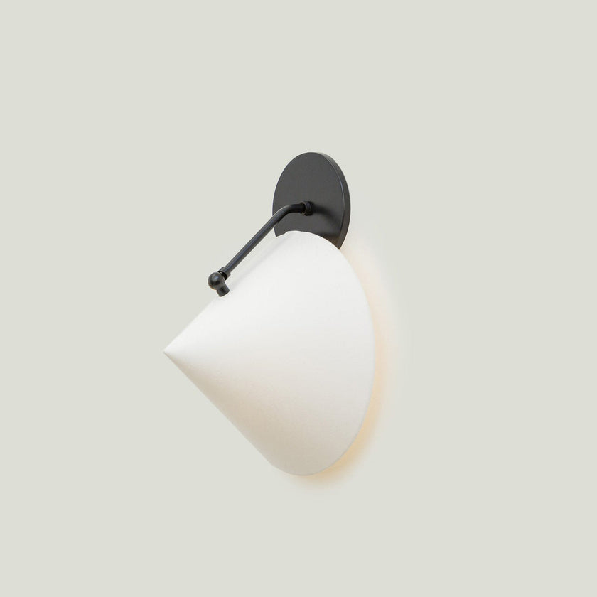 Calvrane Black Brass Cone Wall Sconce