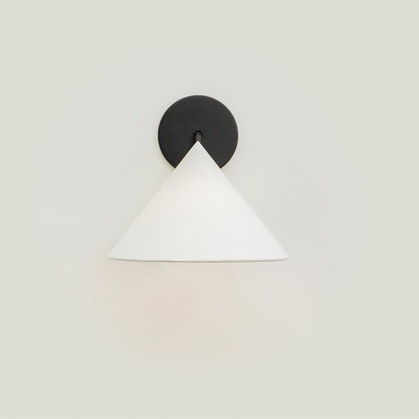 Calvrane Black Brass Cone Wall Sconce
