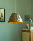 Hammered Brass Bell Pendant Light