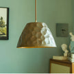 Hammered Brass Bell Pendant Light