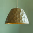 Hammered Brass Bell Pendant Light
