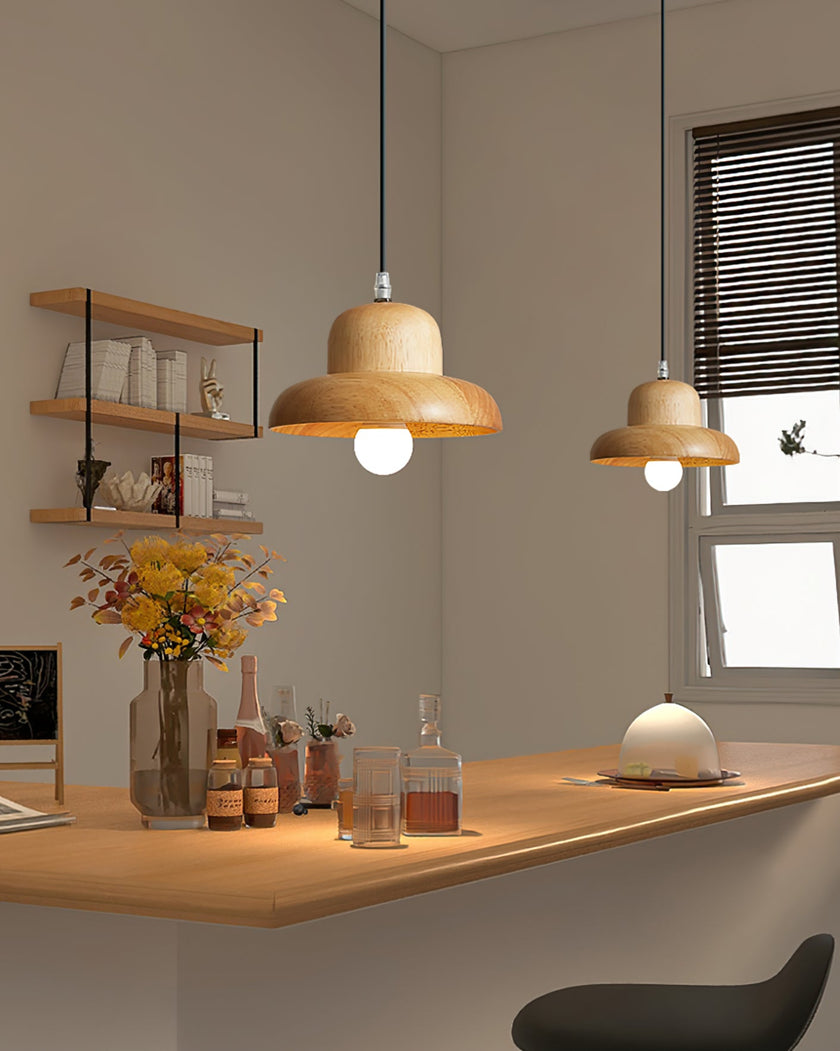 Calvrane Wood Minimalist Pendant Light