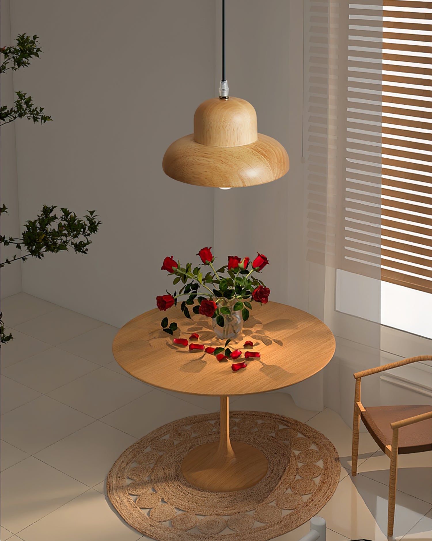 Calvrane Wood Minimalist Pendant Light