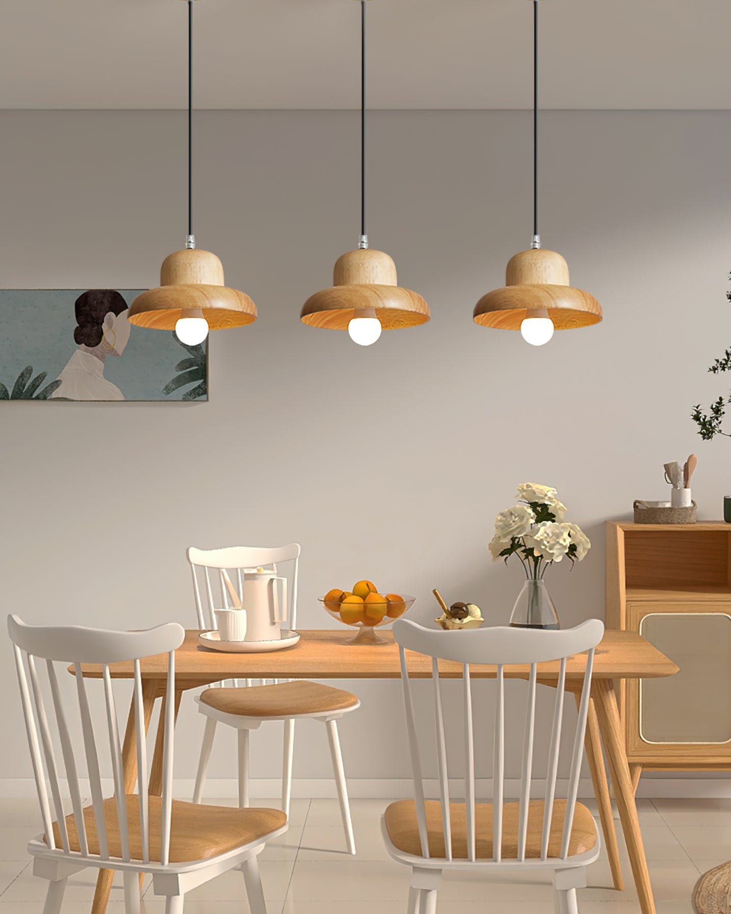 Calvrane Wood Minimalist Pendant Light