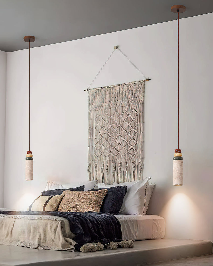 Calvrane Travertine Sculptural Pendant Light