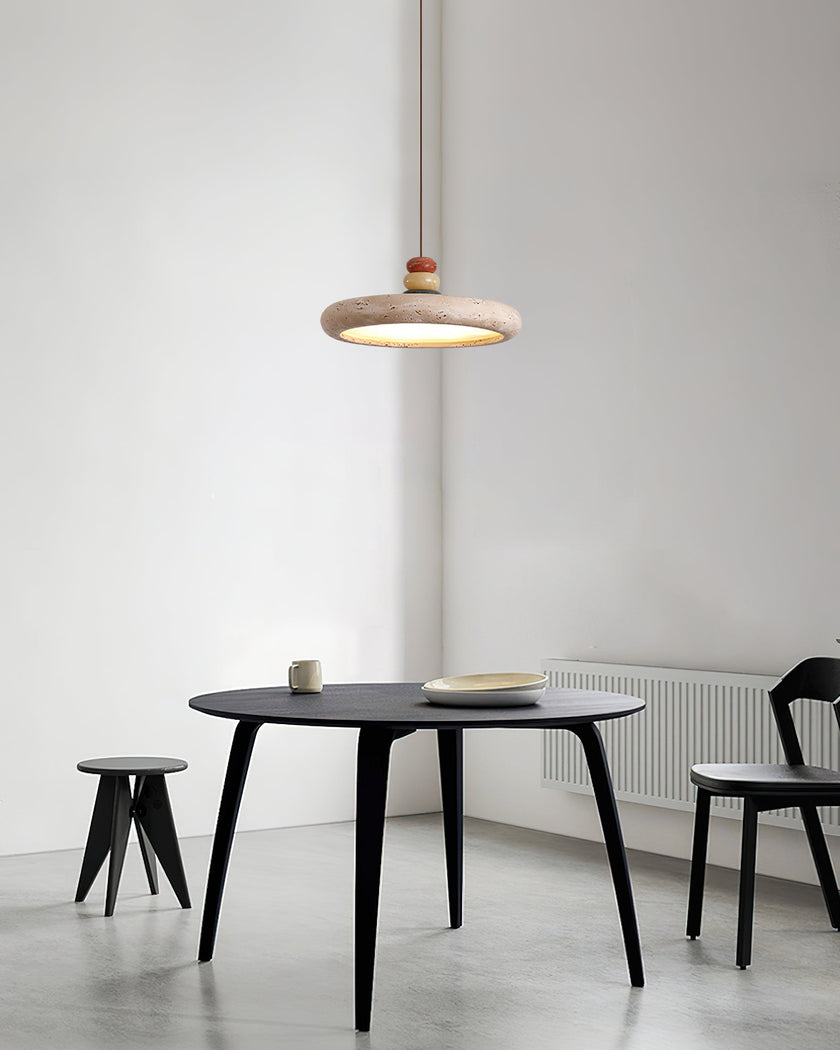 Calvrane Travertine Sculptural Pendant Light