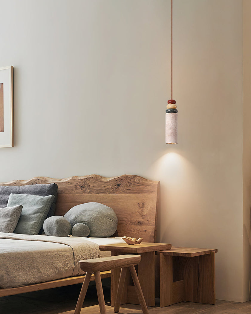 Calvrane Travertine Sculptural Pendant Light