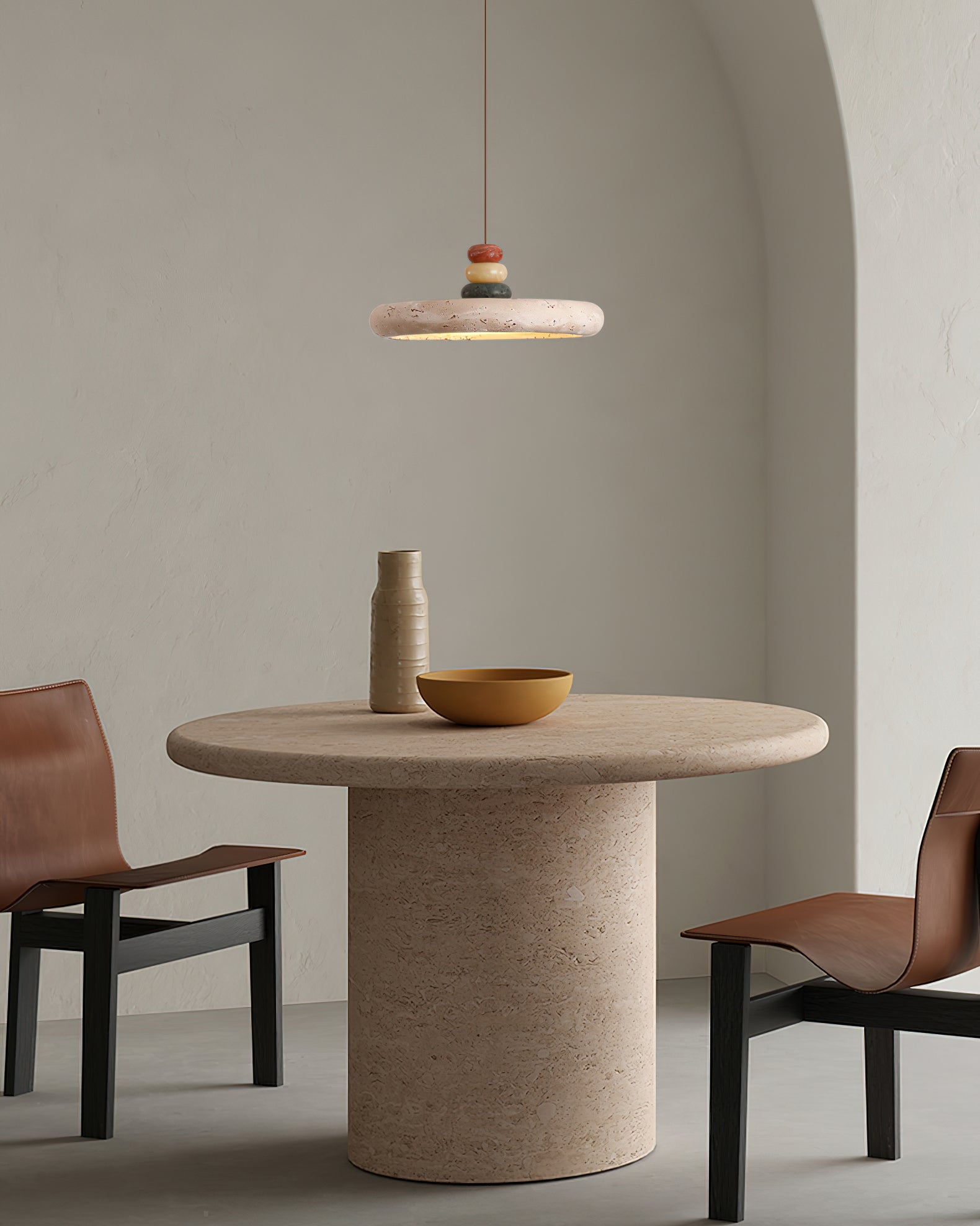 Calvrane Travertine Sculptural Pendant Light