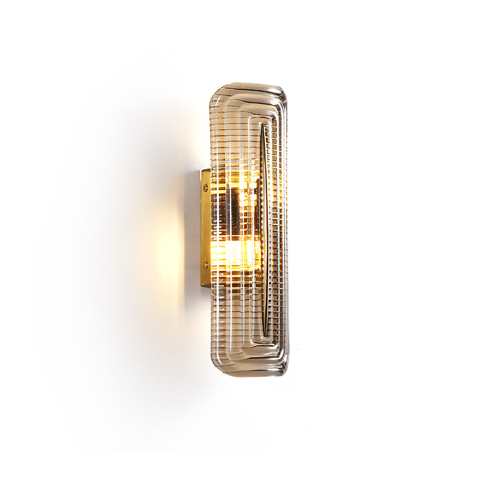 Fluted Amber Glass Wall Sconce