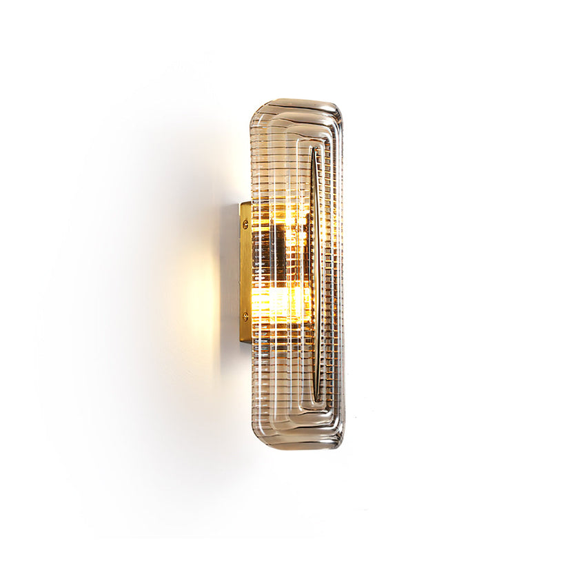 Fluted Amber Glass Wall Sconce