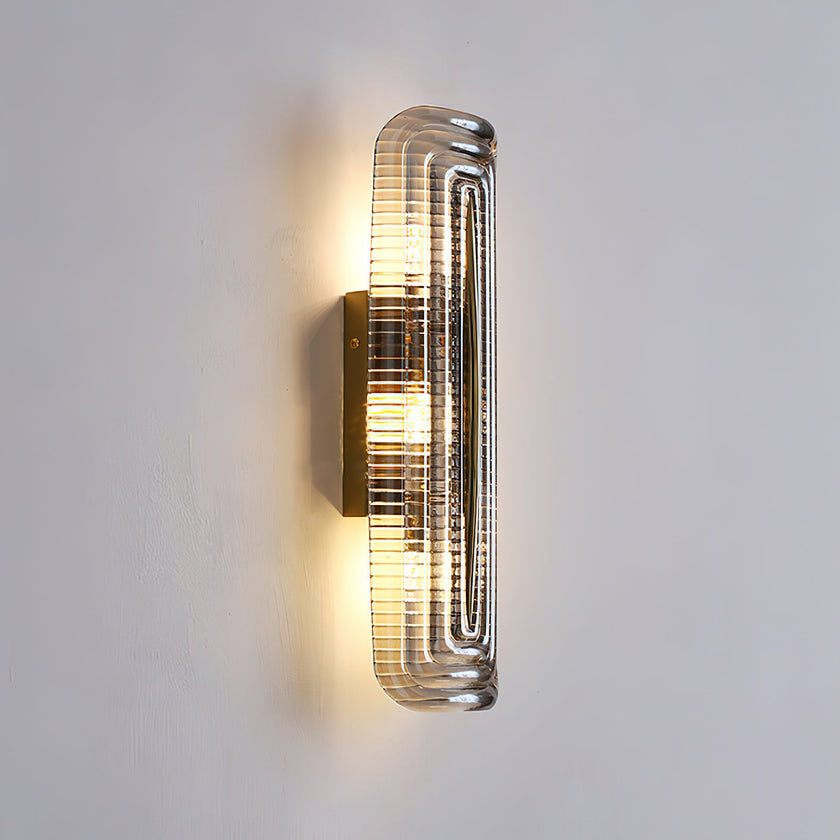 Fluted Amber Glass Wall Sconce