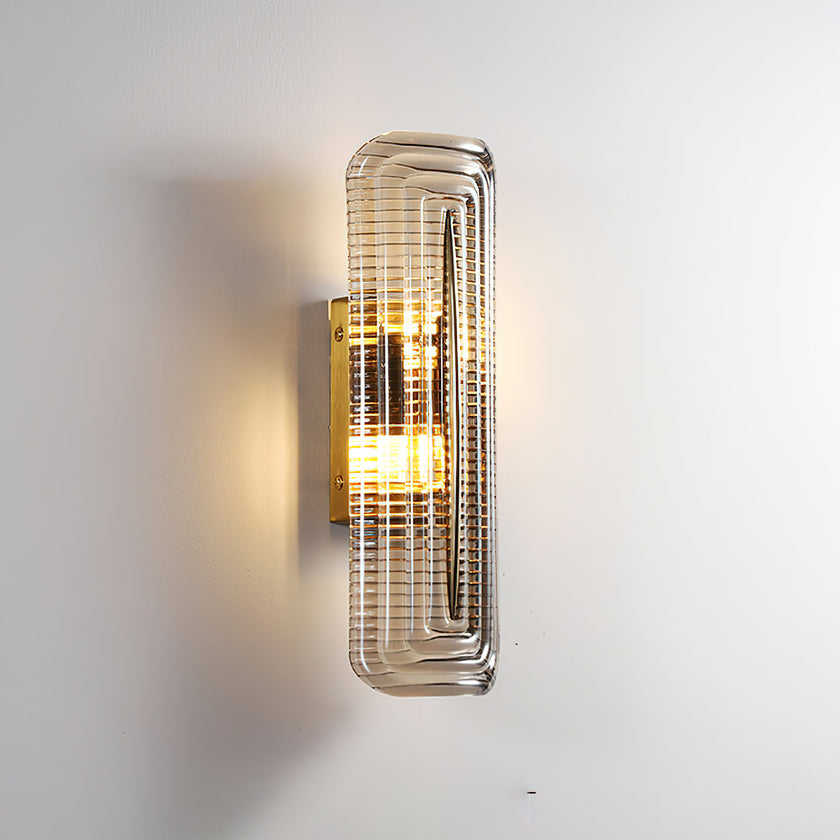 Fluted Amber Glass Wall Sconce