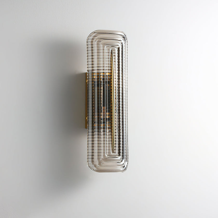 Fluted Amber Glass Wall Sconce