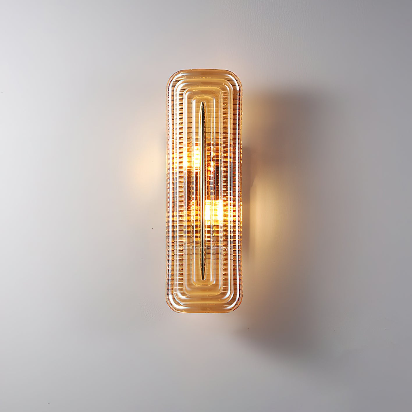 Fluted Amber Glass Wall Sconce