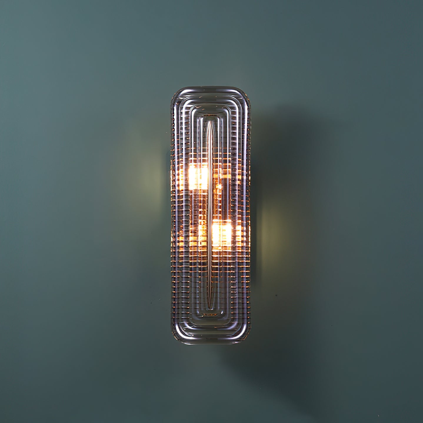 Fluted Amber Glass Wall Sconce