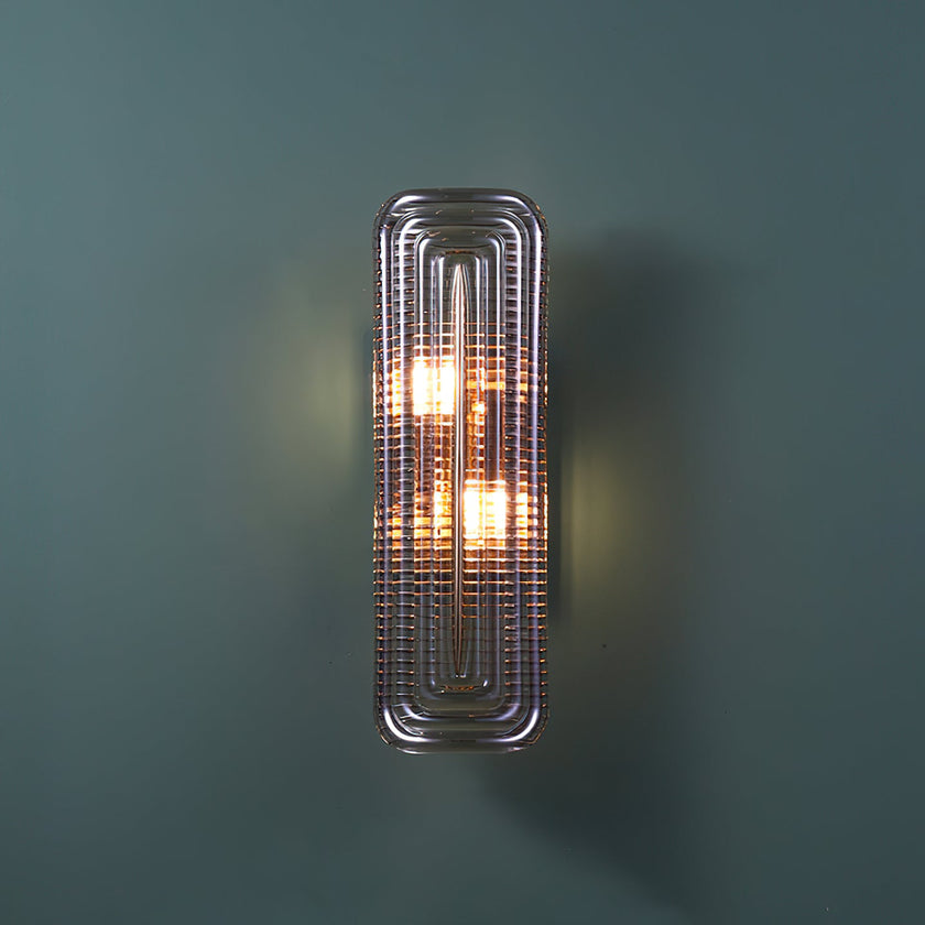 Fluted Amber Glass Wall Sconce