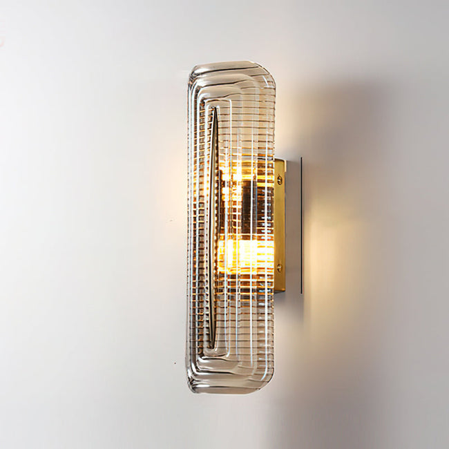 Fluted Amber Glass Wall Sconce