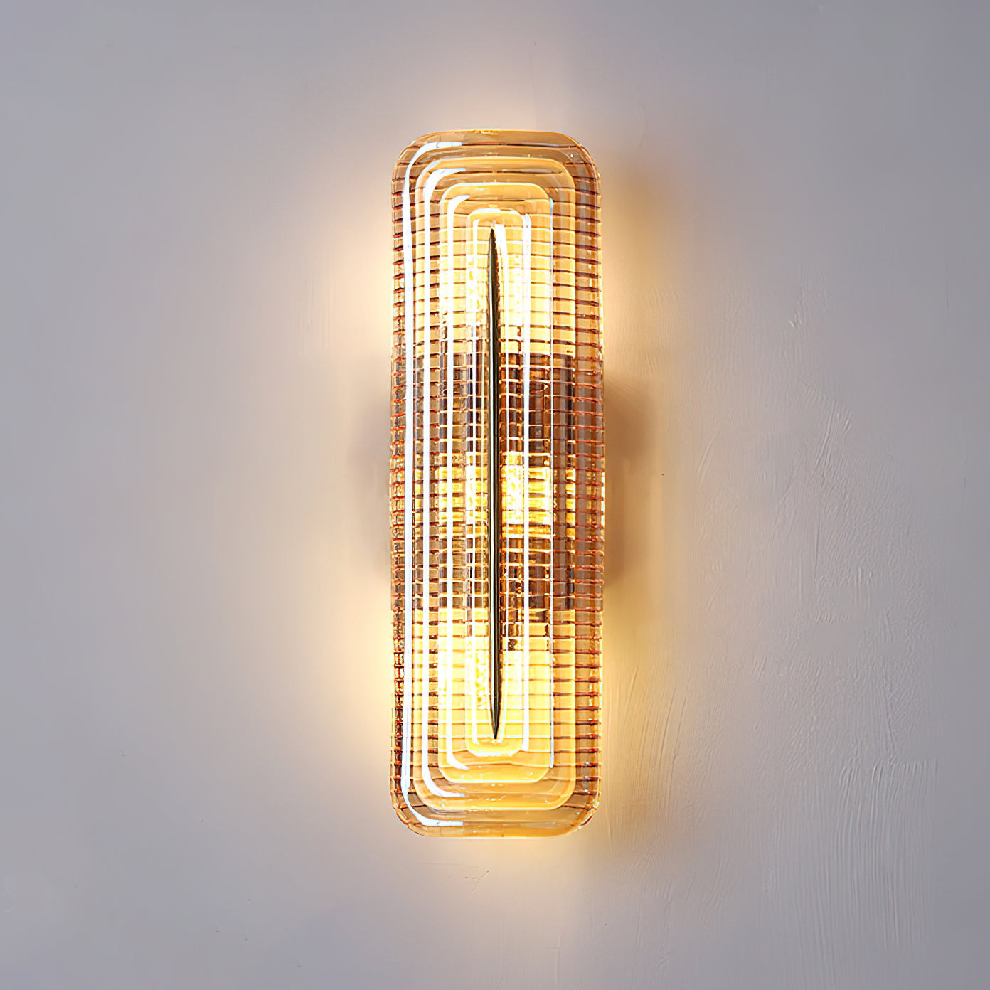 Fluted Amber Glass Wall Sconce