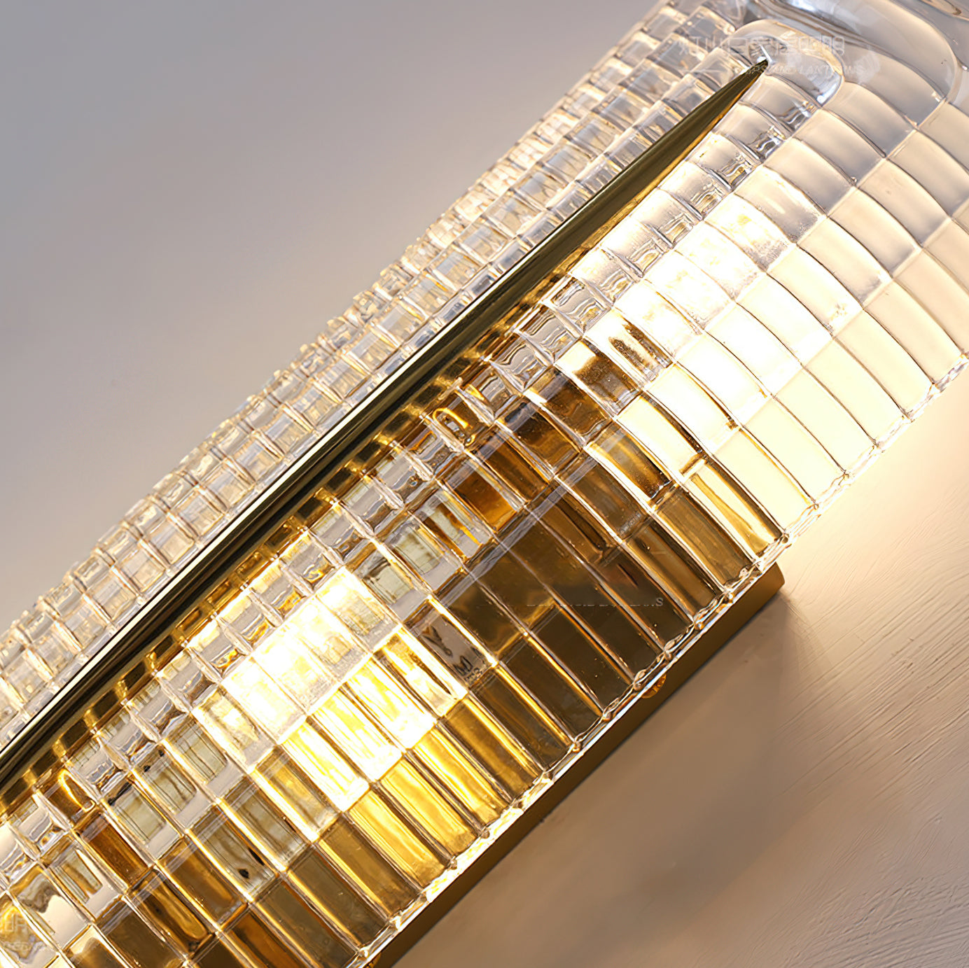 Fluted Amber Glass Wall Sconce