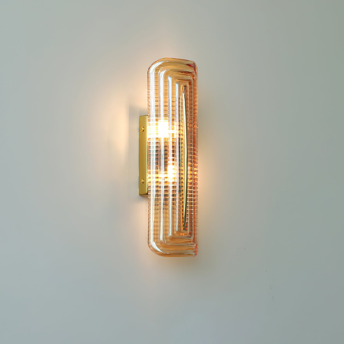 Fluted Amber Glass Wall Sconce