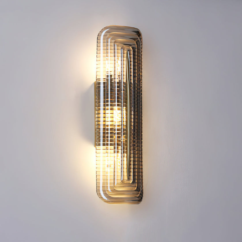 Fluted Amber Glass Wall Sconce