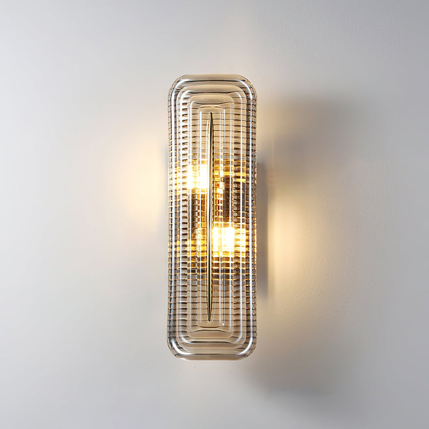 Fluted Amber Glass Wall Sconce
