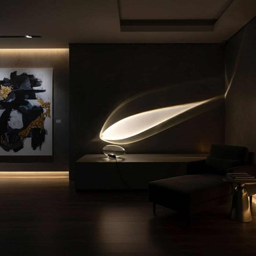 Crystal Pebble Chrome Table Lamp