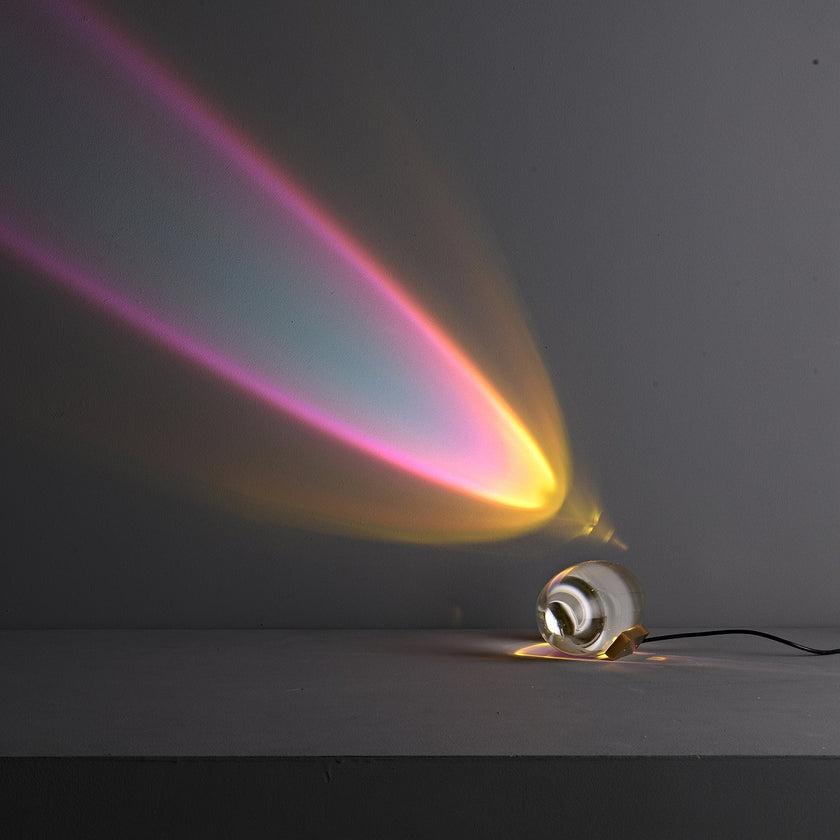 Crystal Pebble Chrome Table Lamp
