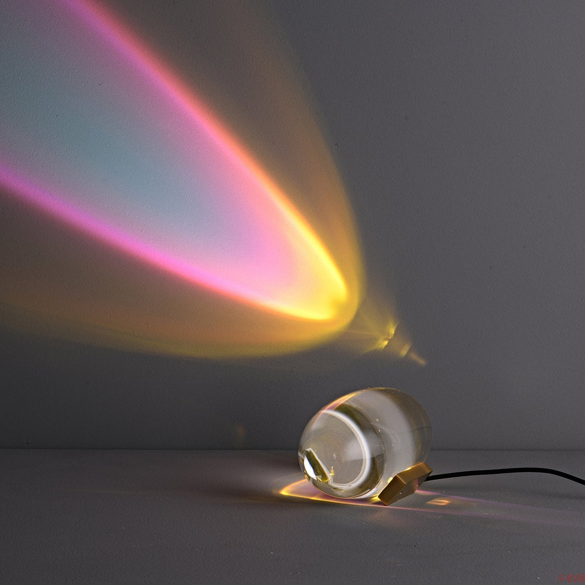 Crystal Pebble Chrome Table Lamp