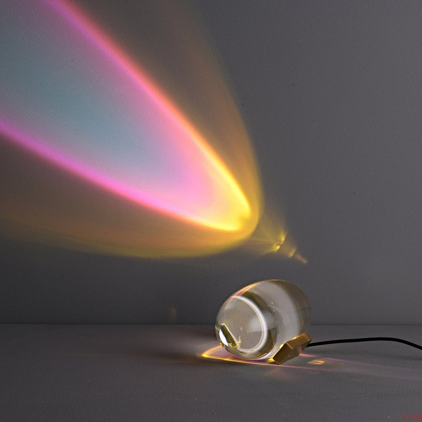 Crystal Pebble Chrome Table Lamp
