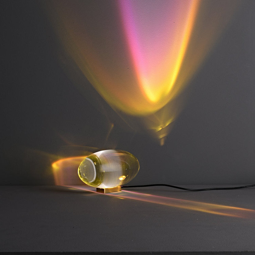 Crystal Pebble Chrome Table Lamp
