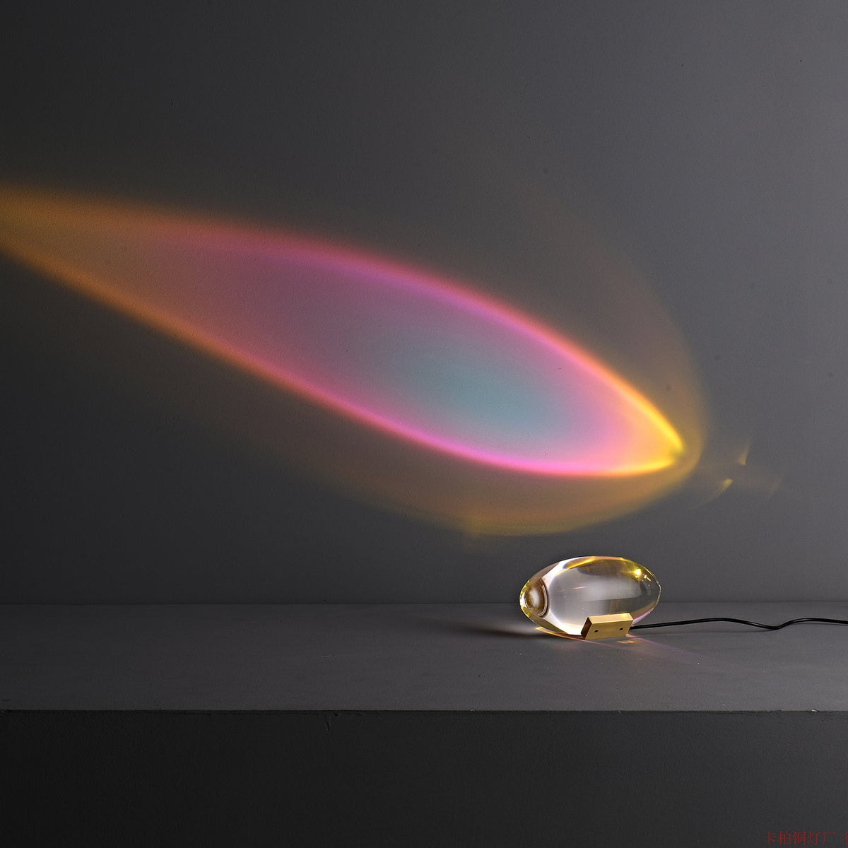 Crystal Pebble Chrome Table Lamp