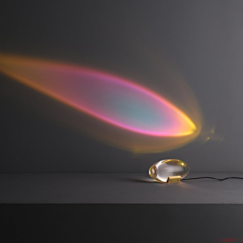 Crystal Pebble Chrome Table Lamp