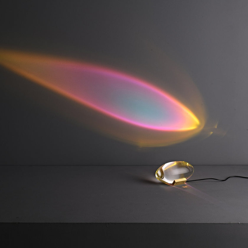 Crystal Pebble Chrome Table Lamp