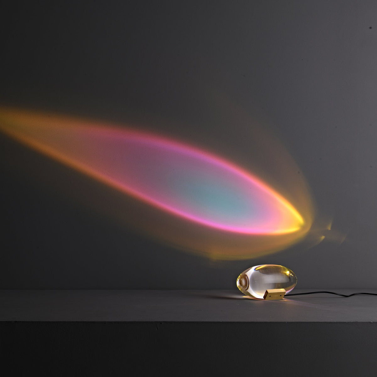 Crystal Pebble Chrome Table Lamp