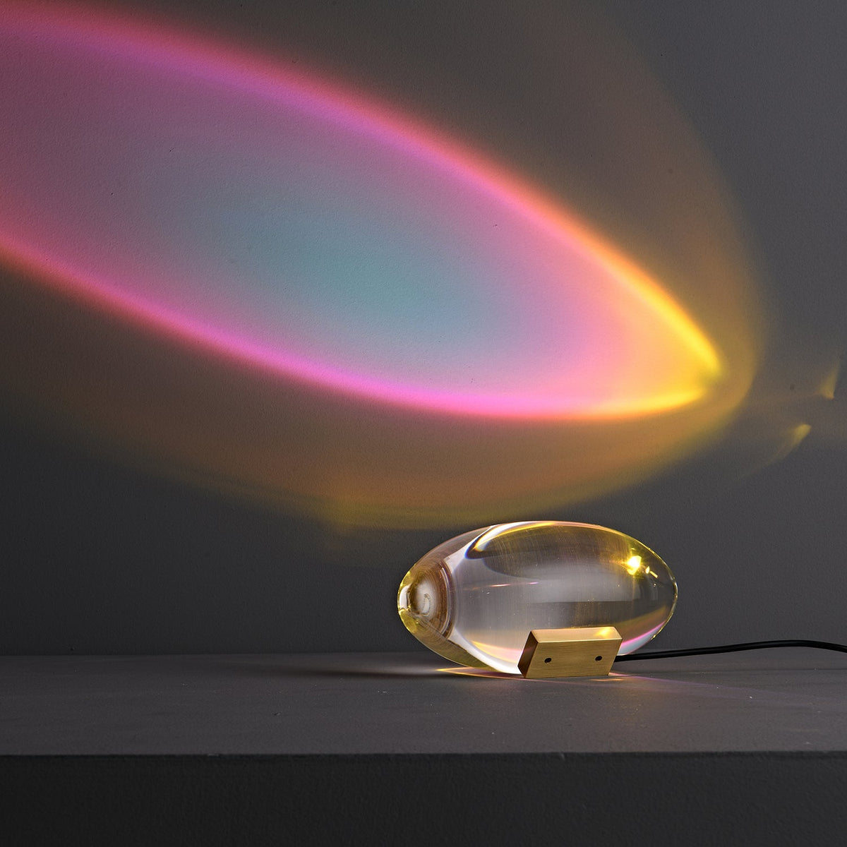 Crystal Pebble Chrome Table Lamp