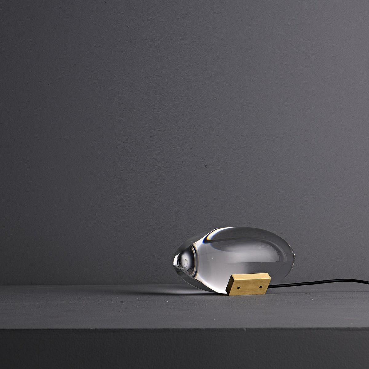 Crystal Pebble Chrome Table Lamp