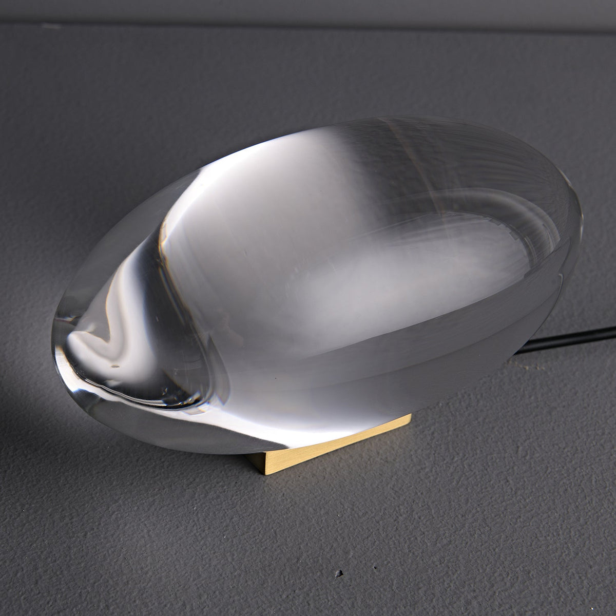 Crystal Pebble Chrome Table Lamp