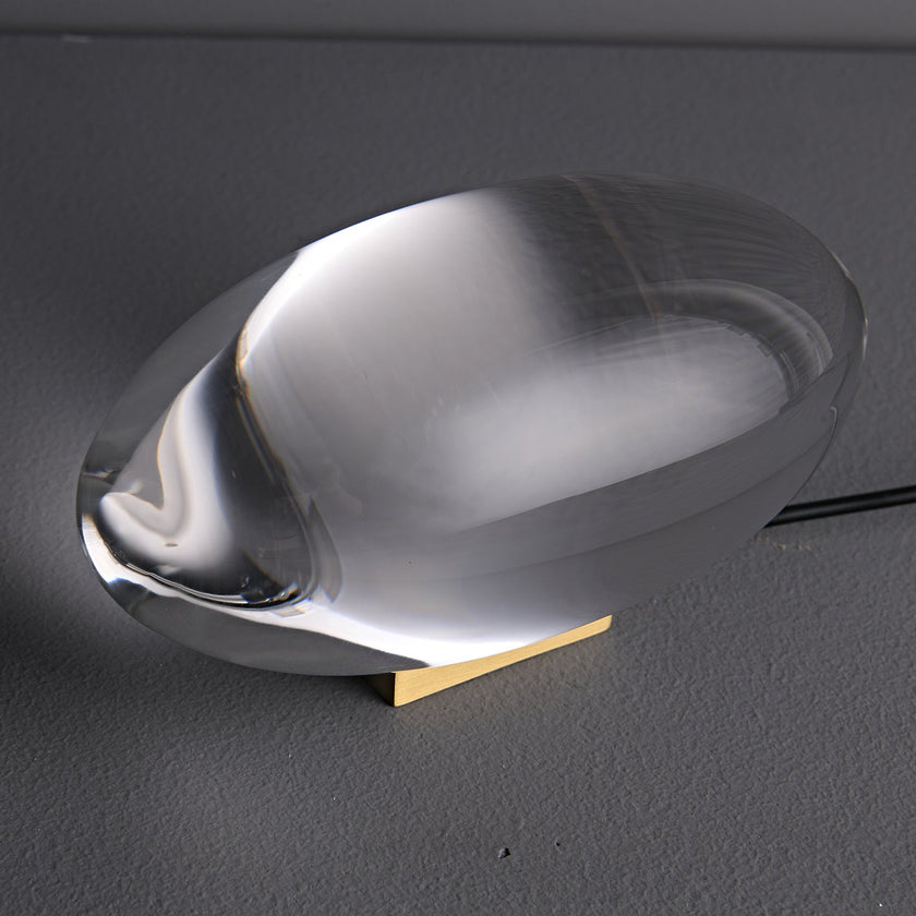 Crystal Pebble Chrome Table Lamp