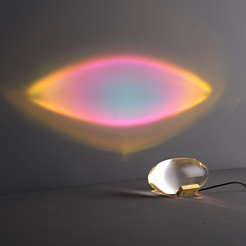Crystal Pebble Chrome Table Lamp