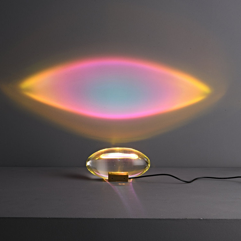 Crystal Pebble Chrome Table Lamp