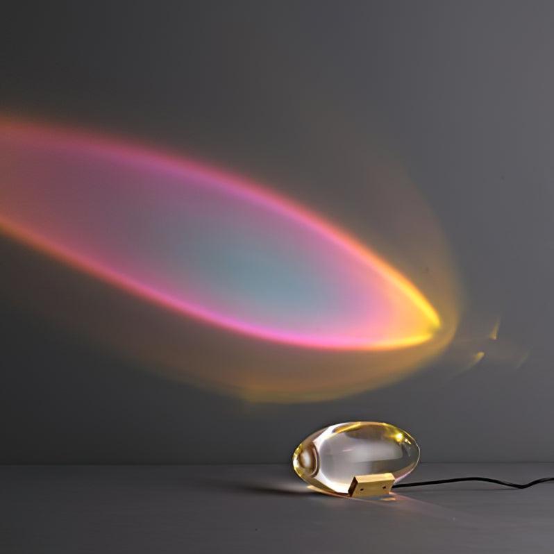 Crystal Pebble Chrome Table Lamp