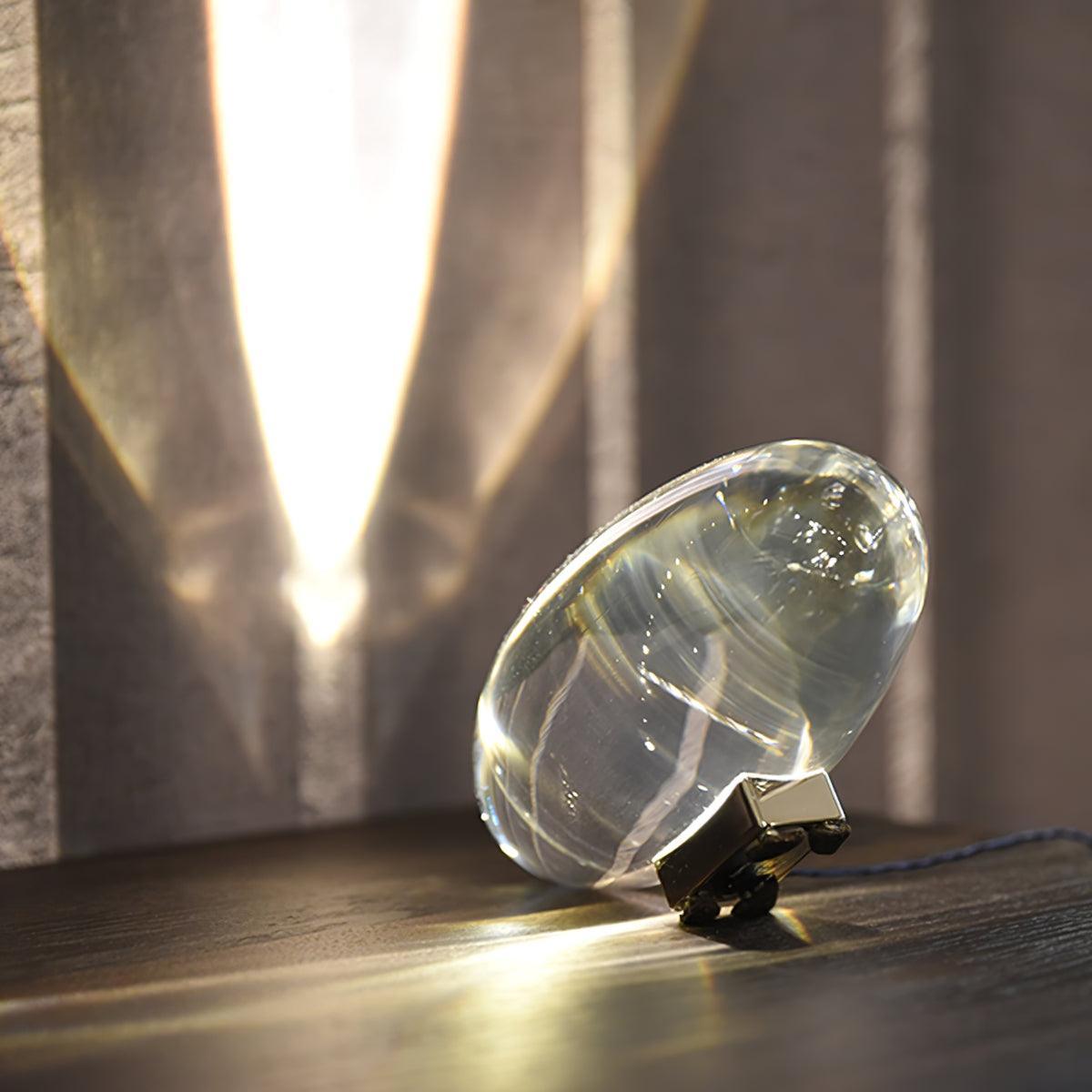 Crystal Pebble Chrome Table Lamp