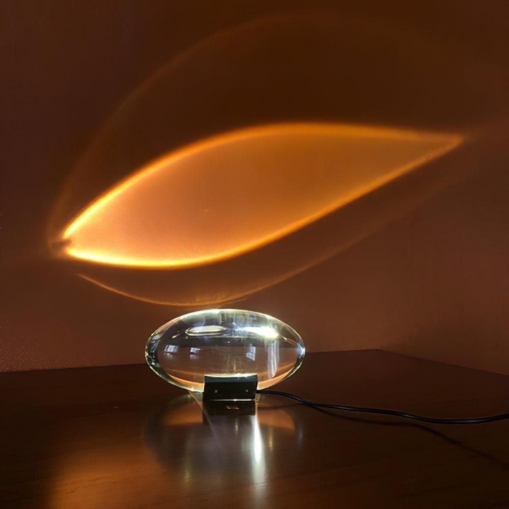 Crystal Pebble Chrome Table Lamp