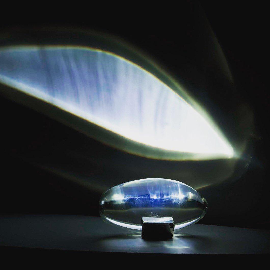 Crystal Pebble Chrome Table Lamp