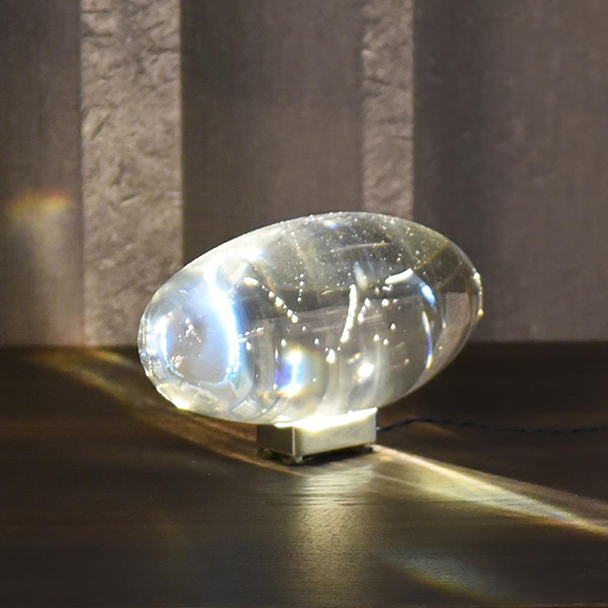 Crystal Pebble Chrome Table Lamp