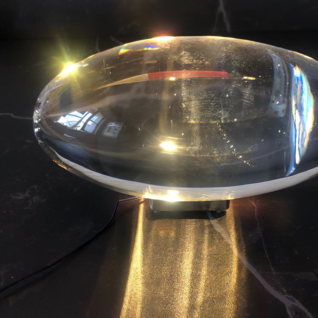 Crystal Pebble Chrome Table Lamp